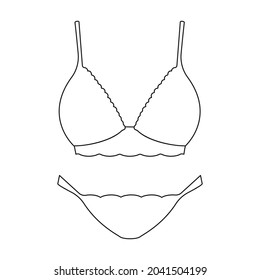 Icono de vector de ropa interior.Icono de vector de contorno aislado en ropa interior de fondo blanco.