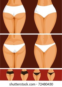 Underwear. The vector illustration of several types of females underwear.