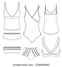 ilustración de plantilla aislada por vector de ropa interior