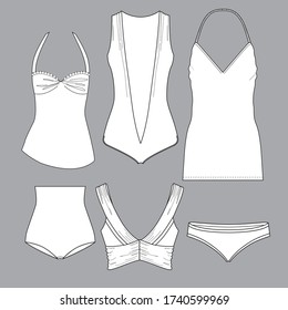 Ilustración de plantilla aislada de vector de ropa interior