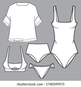 Ilustración de plantilla aislada de vector de ropa interior