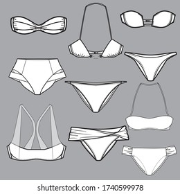 Ilustración de plantilla aislada de vector de ropa interior