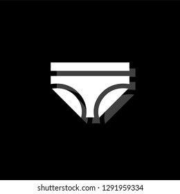Underwear. White flat simple icon with shadow