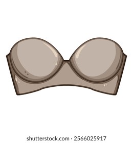 underwire strapless bra cartoon. bandeau convertible, up adhesive, backless padded underwire strapless bra sign. isolated symbol vector illustration