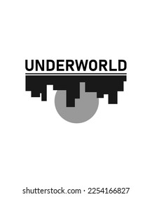 underworld city.view of the city at night. vector city at night.