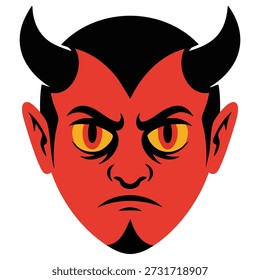 Underworld demon devil head illustration isolated vector illustration on white background