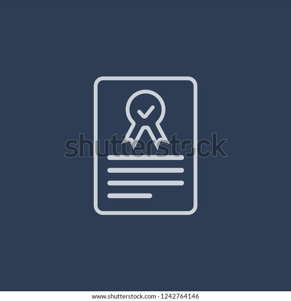 Underwriter (shares) icon. Trendy flat vector line\
Underwriter (shares) icon on dark blue background from business  \
collection. 