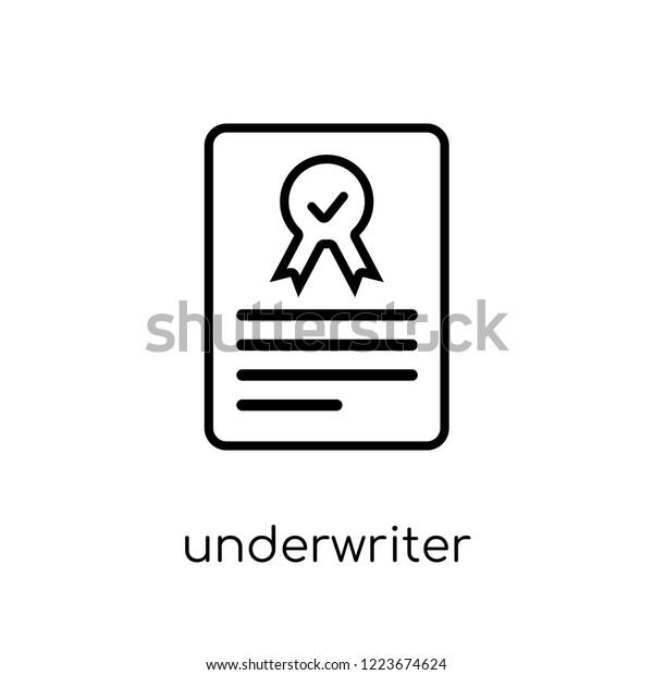 Underwriter (shares) icon. Trendy modern\
flat linear vector Underwriter (shares) icon on white background\
from thin line business collection, editable outline stroke vector\
illustration
