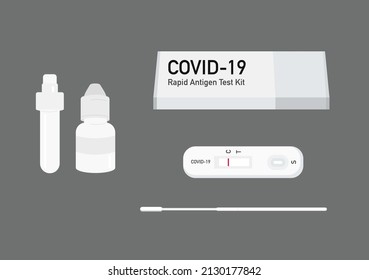 undetected covid-19 rapid antigen test kit vector set isolated on dark background ep27