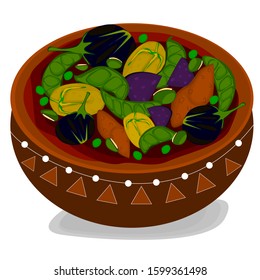 Undhiyu Gujrati indian Street Food Vector