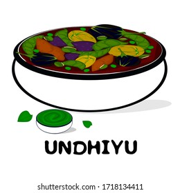 Undhiyu Indian Gujarati Food Vector