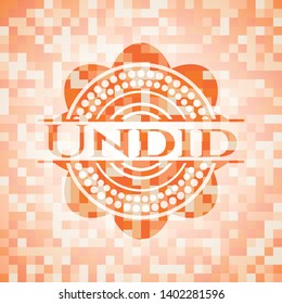 Undid orange mosaic emblem. Vector Illustration. Detailed.