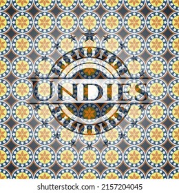 Undies Arabesque Style Emblem. Arabic Decoration. 