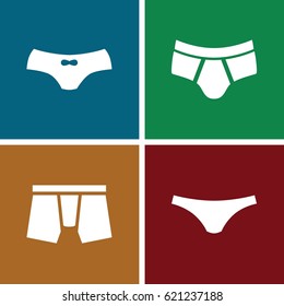 Undies icons set. set of 4 undies filled icons such as man underwear