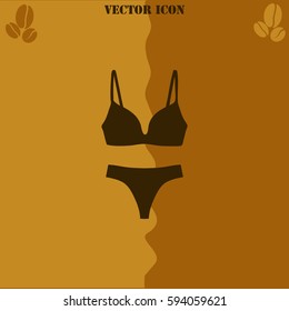Undies vector  icon Coffee symbol background.