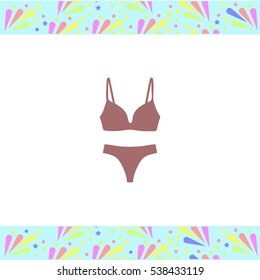 Undies vector icon on white background. Isolated illustration. Business picture.