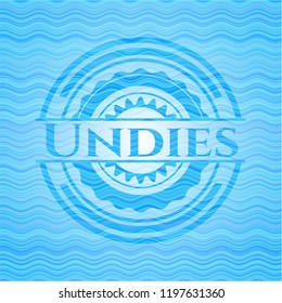 Undies water style badge.