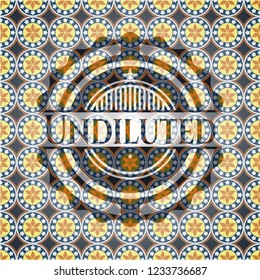 Undiluted arabic badge background. Arabesque decoration.