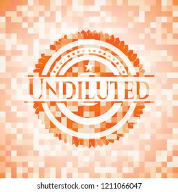 Undiluted orange mosaic emblem with background