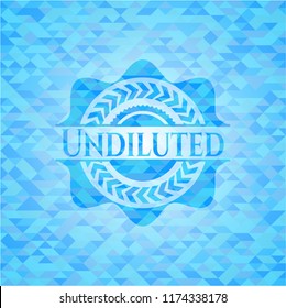 Undiluted sky blue mosaic emblem