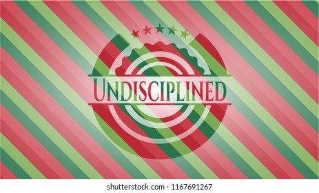 Undisciplined christmas style emblem.