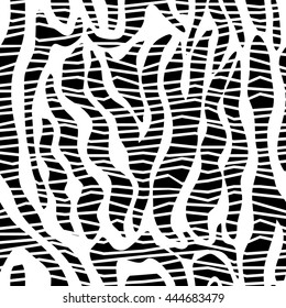 Undiscovered Africa. Creative seamless zebra pattern. Safari textile collection.