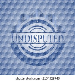 Undisputed blue emblem with geometric pattern background. Vector Illustration. Detailed. 