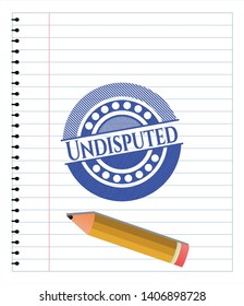 Undisputed draw (pen strokes). Blue ink. Vector Illustration. Detailed.