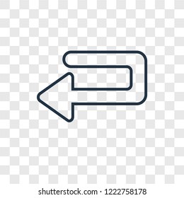 Undo Arrow concept vector linear icon isolated on transparent background, Undo Arrow concept transparency concept in outline style