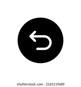 Undo arrow icon in black round