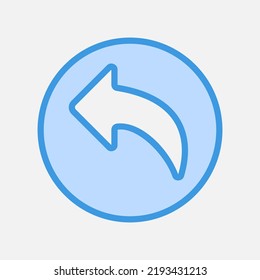 Icono de flecha de deshacer en azul, usar para presentación de aplicación móvil del sitio web