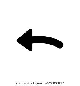 Undo arrow icon curved left for revert action