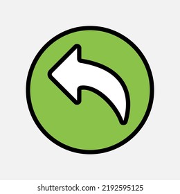 Undo arrow icon in filled line style, use for website mobile app presentation