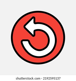 Undo arrow icon in filled line style, use for website mobile app presentation