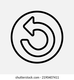 Undo arrow icon in line style, use for website mobile app presentation