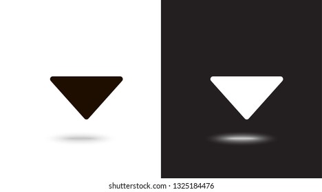 Undo Arrow Icon, Motion icon. Back arrow icon. Arrow button. on black and white background