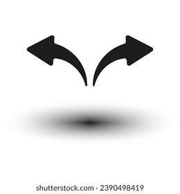 Undo arrow icon. Redo arrow icon. Curvy arrow circle sign. Direction sign. Vector illustration. EPS 10.