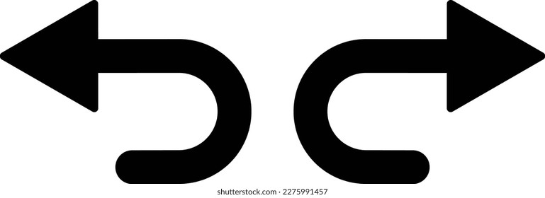 Undo Arrow icon, Redo Arrow icon vector . Forward, Next, Backward, Previous icon