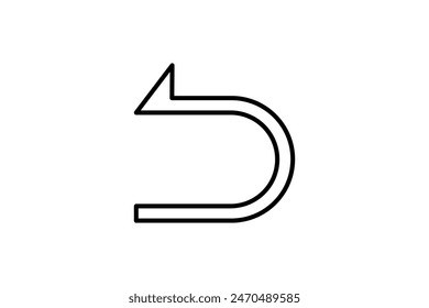 Undo arrow icon. icon related to edit tool. suitable for web site, app, user interfaces, printable etc. line icon style. simple vector design editable