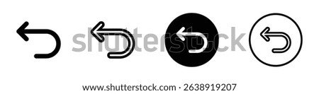 Undo arrow icons representing reverse action, back, undo, or previous step, isolated graphic for interface, editing, or system control use.