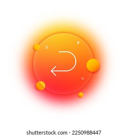 Icono de la línea de flecha de deshacer. Retroceder, rehacer acción, panel de control, configuración, compartir, reenviar, enviar, responder al mensaje. Concepto tecnológico. Estilo de glasmorfismo. Icono de línea de vector para negocios y publicidad