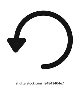 Undo arrow sign icon black and white vector sign