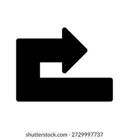 Undo Arrow Sign Icon Design in Black on a White Background
