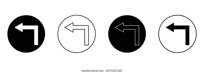 Undo arrow sign icon Line Art Logo set .Eps 10.Vector background .	