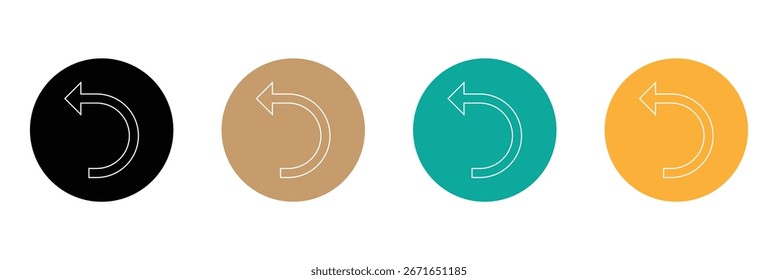 Icono de signo de flecha del Deshacer Conjunto de logotipos de arte de línea. Eps 10. Fondo de Vector .	