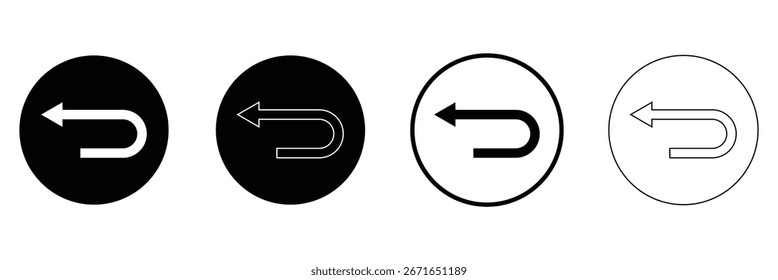 Ícone de sinal de seta Desfazer Linha Arte Logo set .Eps 10.Vetor fundo .	
