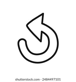 Undo arrow sign icon linear vector graphics sign