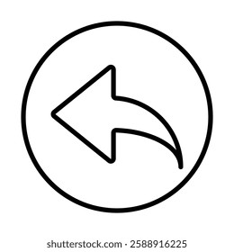 Undo arrow sign icon Outline vector symbol sign