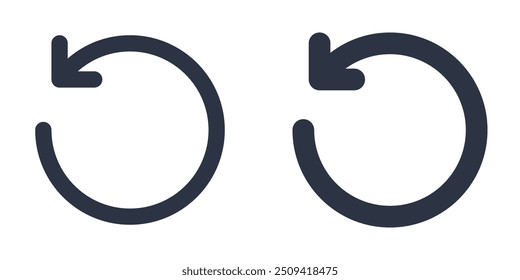 Undo Arrow simple icons set designed in filled, outline, line and stroke style