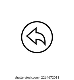 Undo arrow vector png isolated on white background 